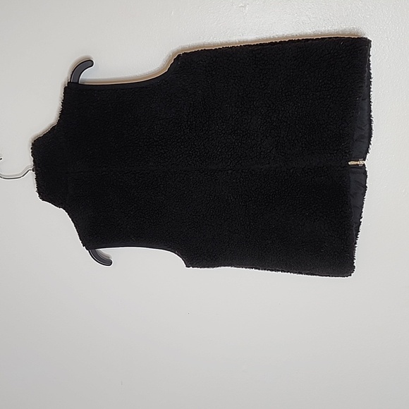 NEW J. Crew Womens Sherpa Vest Gold Zippers Teddy Bear Comfy Jacket Preppy Chic - Picture 5 of 10